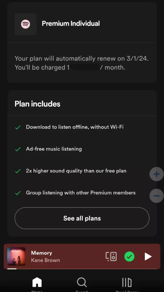 Check Spotify Premium Status