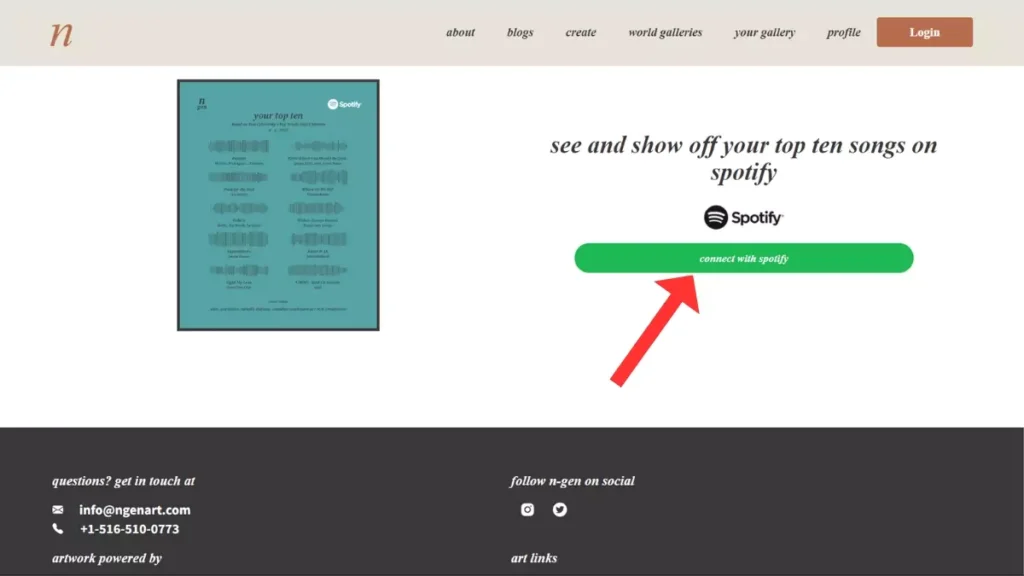 Connect Your Spotify Account with N-gen art