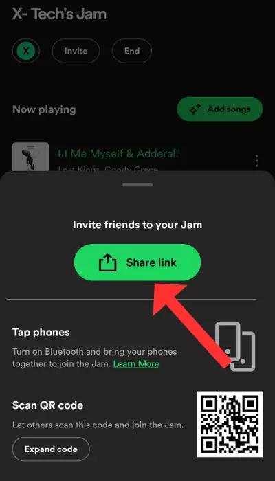 Invite Friends to Join Spotify Jam